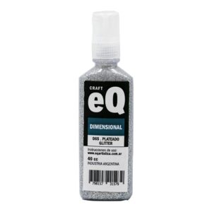 Pintura dimensional EQarte 40ml Plateado Glitter