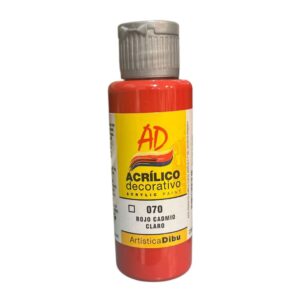 Pintura decorativa Artistica Dibu 070  rojo cadmio claro 60ml