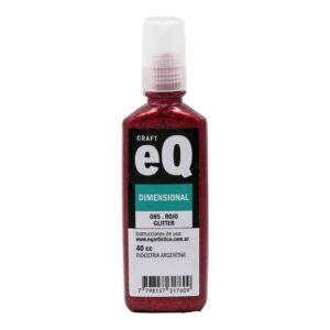 Pintura dimensional EQarte 40ml Rojo Glitter