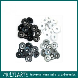 Ojalillos de aluminio 3/16 (0.5cms) 40 unidades We R Blanco y Negro 41594-7