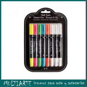 Marcador punta tiza colores surtidos x 8 unidades 373345