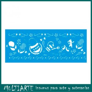 Stencil Litoarte reutilizable17 x 42 cms STG-013