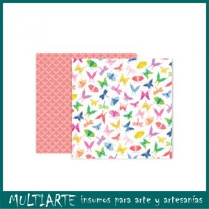 Papel para scrapbook doble faz Pink Paislee - Horizon 310762