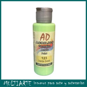 Pintura decorativa Artistica Dibu 123 verde bebe 60ml