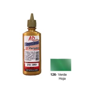 Pintura dimensional AD 40ml 126- verde hoja metalizado