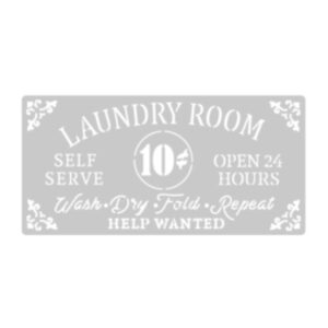 Stencil EQarte reutilizable 30 x 60cms 1309 Laundry Room