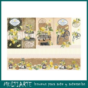 Lámina de seda para decoupage 50x70cms LIMONES4