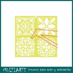 Stencil 15 x 15cms MCL -  415 Mayolicas