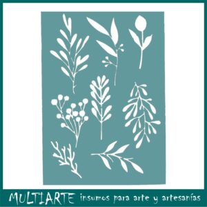 Stencil 20 x 30cms MCL - 5032 Hojas Ramitas