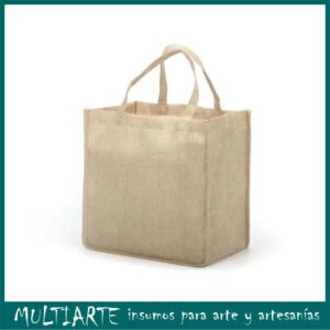 Bolso de simil arpillera sublimable con fuelle