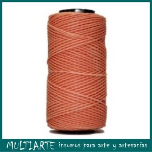 Hilo encerado Bobina 100grs 180mts aprox. Color Coral