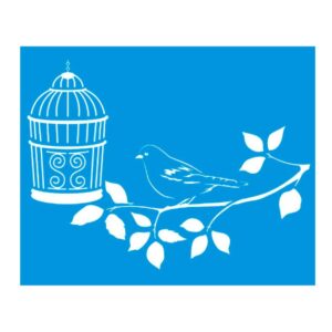 Stencil Litoarte reutilizable 17 x 21 cms STM-304 Pajaro Jaula