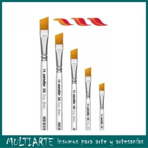 Pincel Condor Nro 308-04 pelo sintético toray dorado angular premium