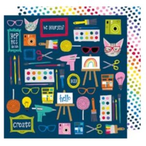 Papel para scrapbook doble faz Shimelle - Box Of Crayons 346588