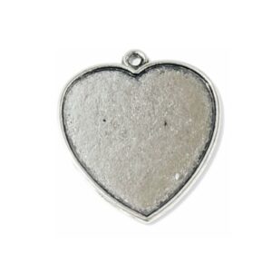 Base para medalla corazon 2mm interior Niquel - para resina