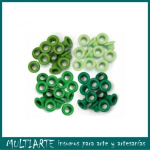 Ojalillos de aluminio 3/16 (0.5cms) 60 unidades We R Verde 41576-3