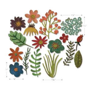 Cortante Thinlits Sizzix - Funky Floral 17 piezas 662700