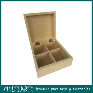 Caja de te en MDF con 4 reparticiones CC221
