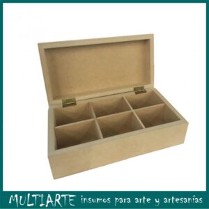 Caja de te en MDF con 6 reparticiones CC222