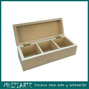 Caja de te en MDF con 3 reparticiones CC377