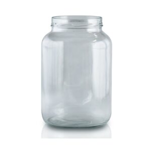 Frasco de vidrio con tapa blanca 3LTS
