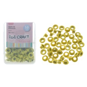 Ojalillos metalicos Ibi Craft 50 Unidades 4.5mm Amarillo 650552