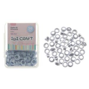 Ojalillos metalicos Ibi Craft 50 Unidades 4.5mm Blanco 650550