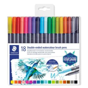 Set de 18 marcadores punta pincel doble punta Staedtler
