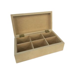 Caja de te en MDF con 6 reparticiones CC222