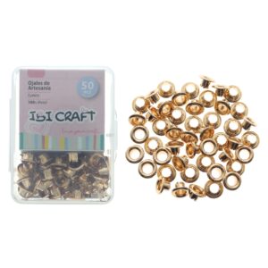 Ojalillos metalicos Ibi Craft 50 Unidades 4.5mm Oro 650574