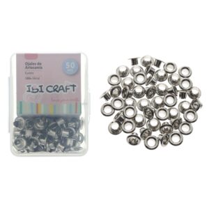 Ojalillos metalicos Ibi Craft 50 Unidades 4.5mm Plata 750576