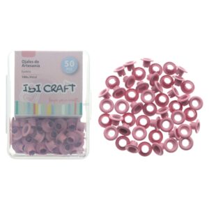Ojalillos metalicos Ibi Craft 50 Unidades 4.5mm Rosa 650566