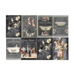 Lámina de seda para decoupage 50x70cms SURBLACK1