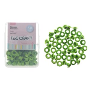 Ojalillos metalicos Ibi Craft 50 Unidades 4.5mm Verde 650556