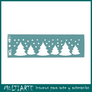 Stencil  6 x 20cms MCL - 4017 Pinos Navidas
