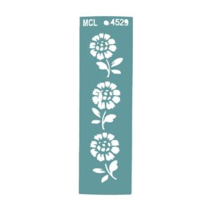 Stencil  6 x 20cms MCL - 4529 Flores Guarda