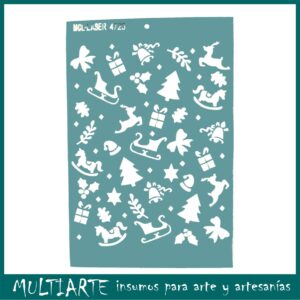 Stencil 20 x 30cms MCL -  4725 Fondo Navidad