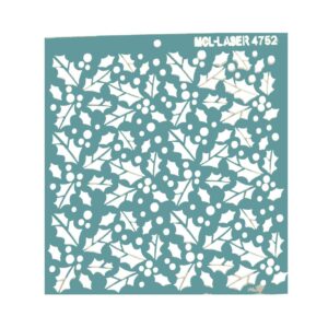 Stencil 20 x 20cms MCL -  4752 Fondo muerdagos