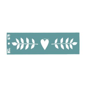 Stencil  6 x 20cms MCL - 679 Hojas Corazon