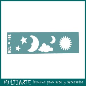 Stencil  6 x 20cms MCL - 708 Formas Cielo