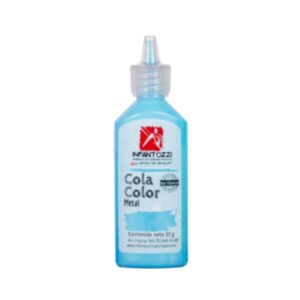 Cola Vinilica de color Infantozzi 33grs Celeste Metalizado