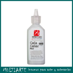 Cola Vinilica de color Infantozzi 33grs Plata Metalizado