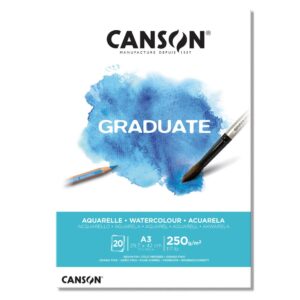 Block para acuarela Canson Graduate A3 con 20 hojas de 250gr 110375