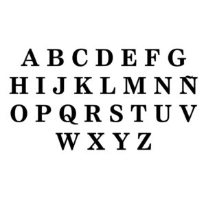 Letras en MDF 3mm 3cms de alto Modelo 02 Mayuscula