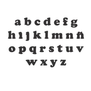 Letras en MDF 3mm 2cms de alto Modelo 01 Minuscula