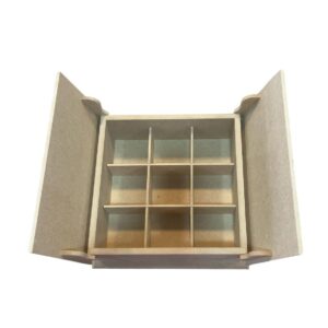 Caja de Te en MDF con 9 reparticiones y tapa doble