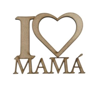 Aplique I Love Mamá 10cms alto