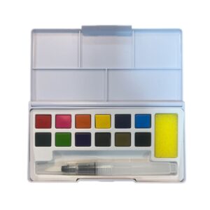 Set de Acuarelas Profesionales 12 Colores con Pincel para agua