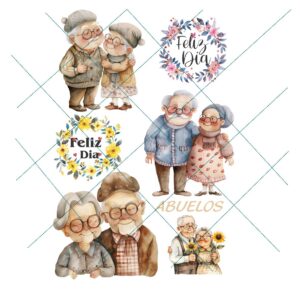 Transfer color - 20x25cms Abuelos