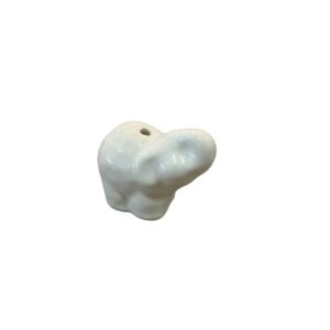 Elefante de Ceramica con perforacion Crema 4.5cms Largo